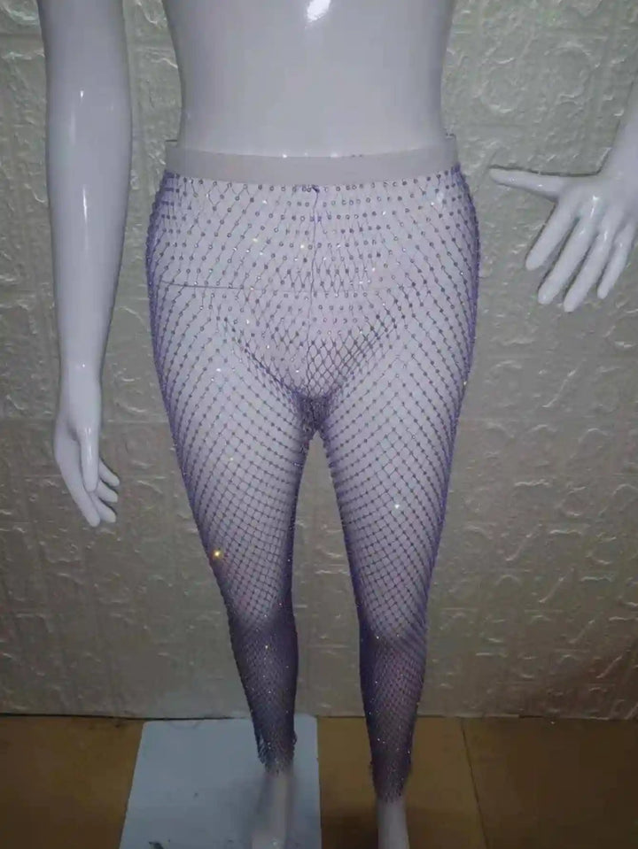 Cynthia Rhinestone Mesh Pants - Hot fashionista