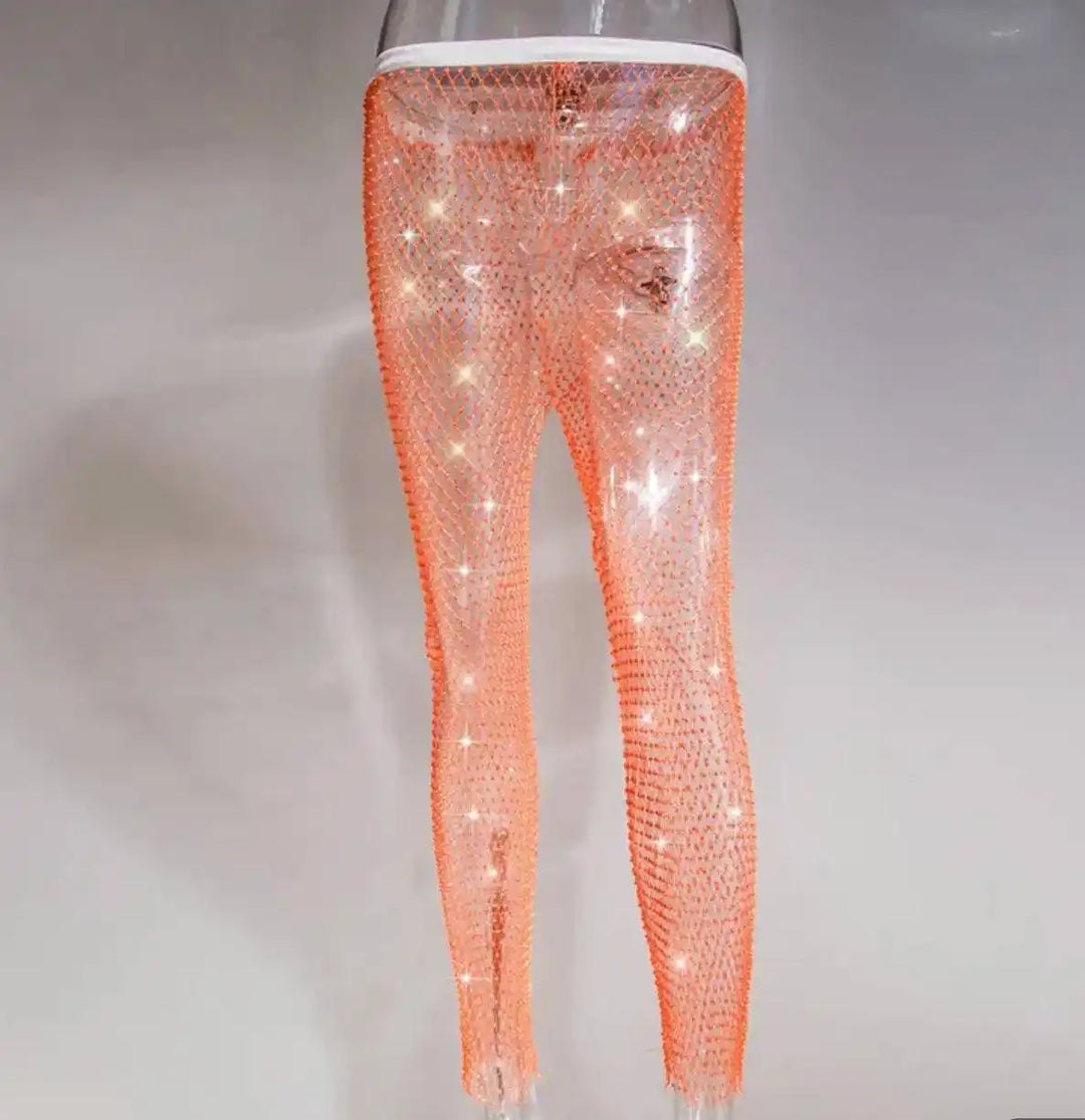 Cynthia Rhinestone Mesh Pants - Hot fashionista