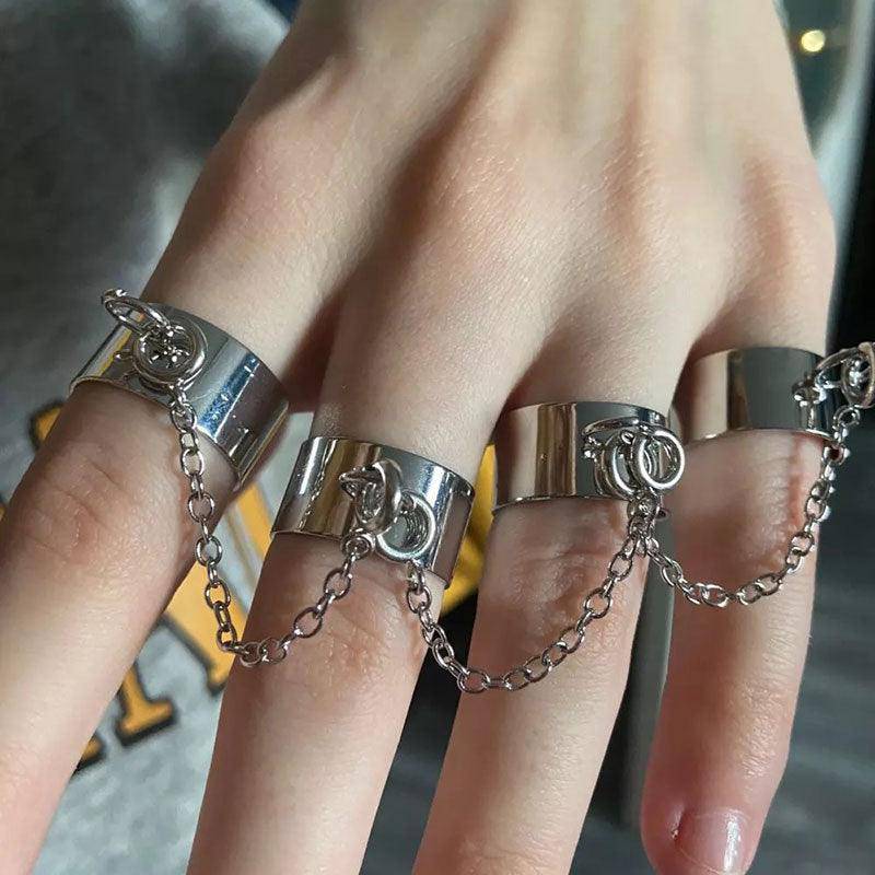 Cary Stainless Four-piece Chain Ring Set