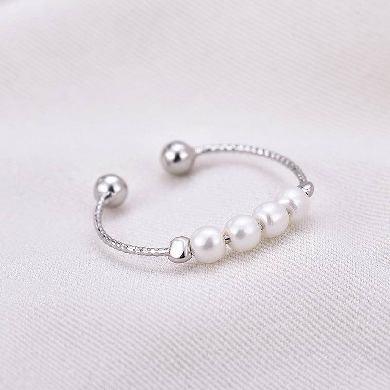 Rilla Sterling Pearl Adjustable Ring - Hot fashionista