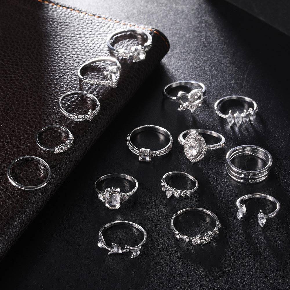 Frances 15-pieces Boho Ring Set