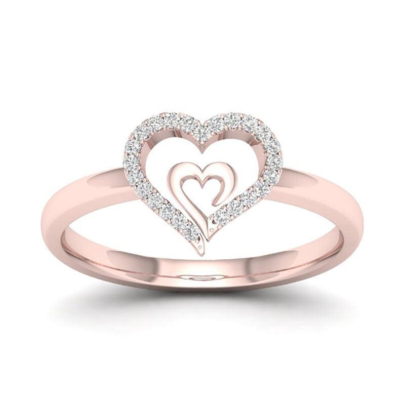 Cherish Crystal Heart Engagement Ring