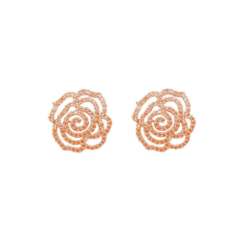 Boucles d'Oreilles Lauressa Micro Rose Incrustée