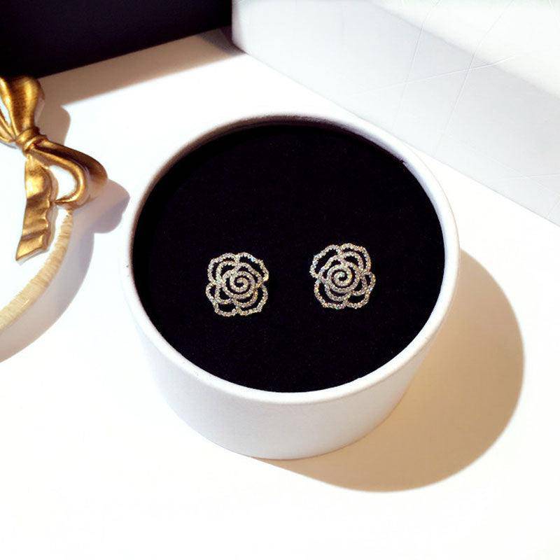 Boucles d'Oreilles Lauressa Micro Rose Incrustée