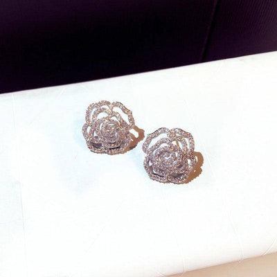 Lauressa Micro Inlaid Rose Stud Earrings