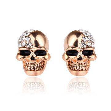 Pendientes de diamantes de imitación con forma de calavera estilo punk de Shana