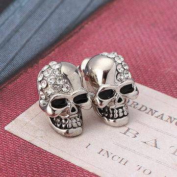 Shana Punk Skull Head Ear Stud Rhinestone Earrings