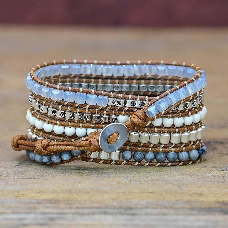 Conjunto de pulsera y reloj de tejido bohemio Mabella