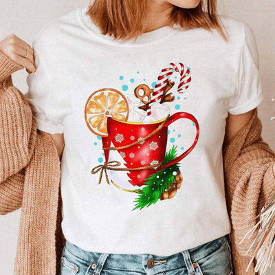 Georgia Short Sleeve Round Neck Christmas Top