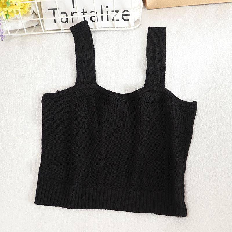 Kaylee Sleeveless Crop Knitted Tank Top - Hot fashionista