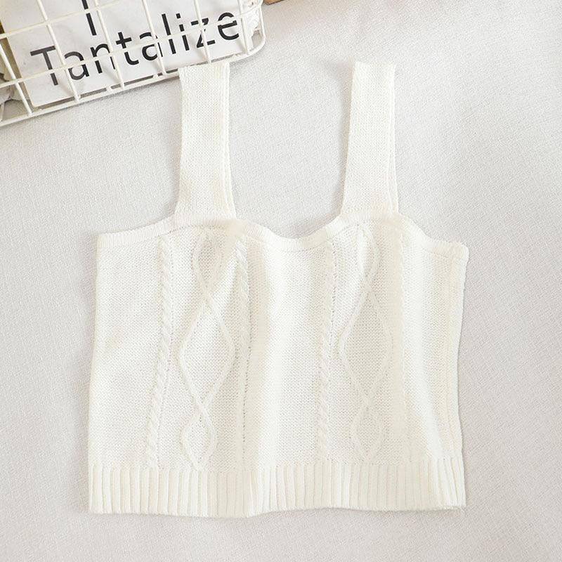 Kaylee Sleeveless Crop Knitted Tank Top - Hot fashionista