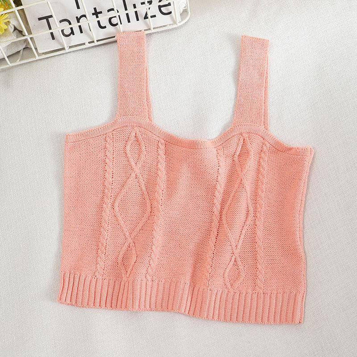 Kaylee Sleeveless Crop Knitted Tank Top - Hot fashionista