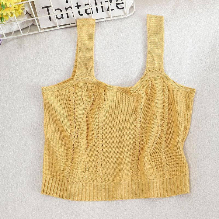 Kaylee Sleeveless Crop Knitted Tank Top - Hot fashionista