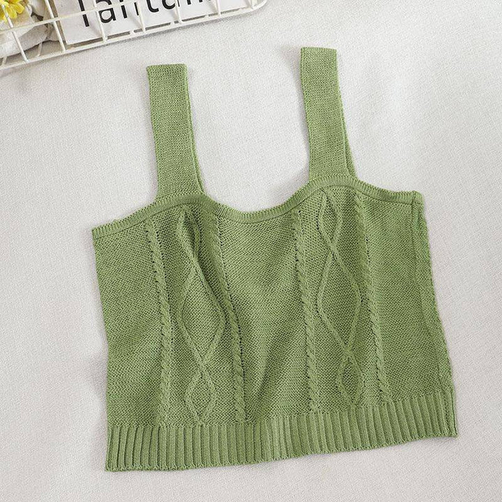 Kaylee Sleeveless Crop Knitted Tank Top - Hot fashionista