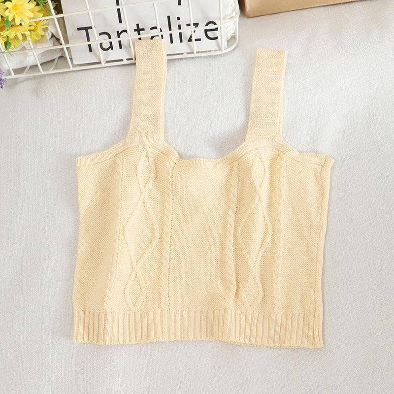 Kaylee Sleeveless Crop Knitted Tank Top - Hot fashionista