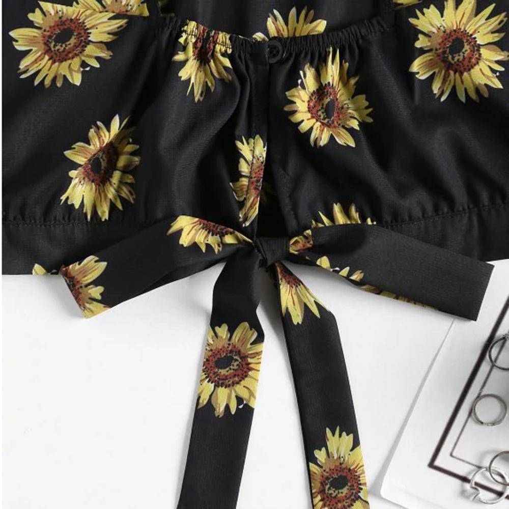 Elena Sunflower Print Cami Top - Hot fashionista