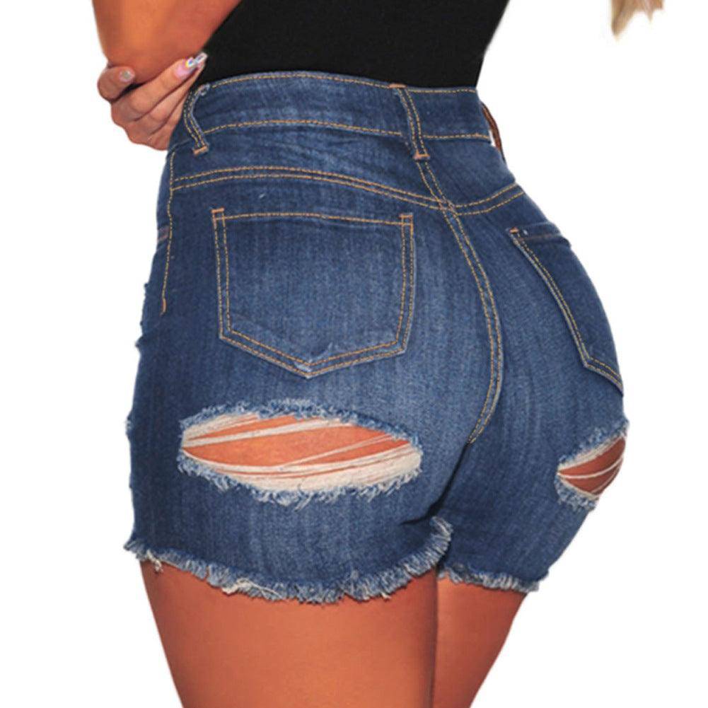 Lexie Tattered Denim Mini Shorts