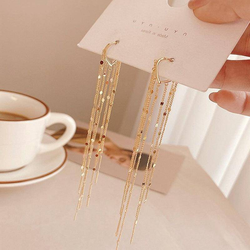 Cassidy Tassel Huggie Earrings