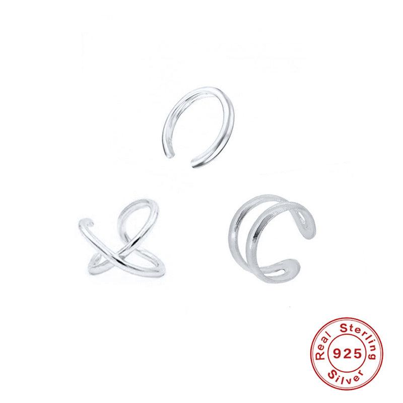 Conjunto de pendientes de plata maciza de lujo