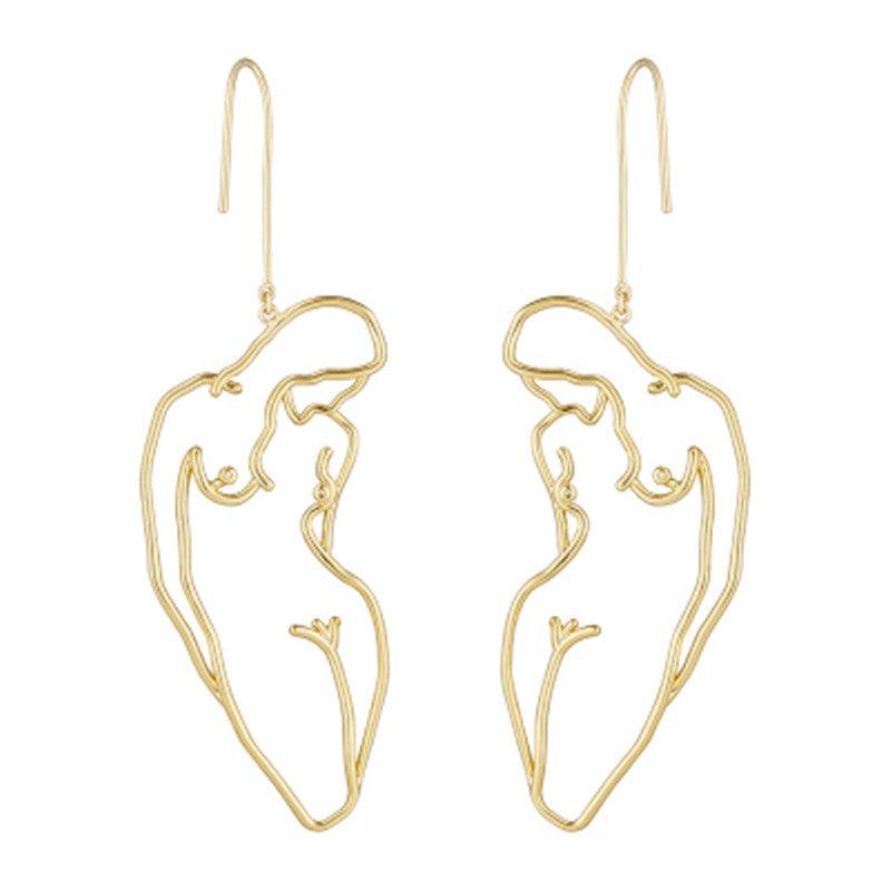 Kallie Abstract Lady Hoop Earrings