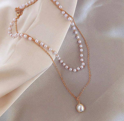 Lexa Chain Beaded Pearl Necklace