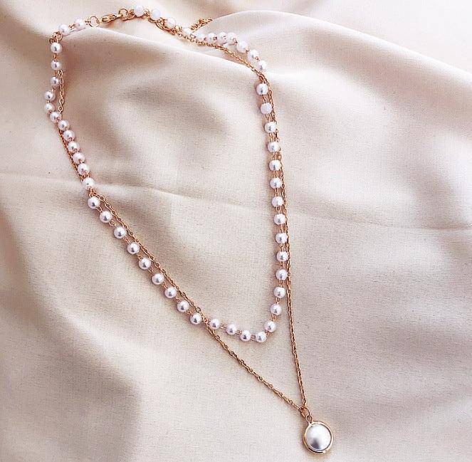 Lexa Chain Beaded Pearl Necklace