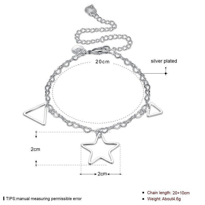 Tobillera de plata con constelación de Isabella 