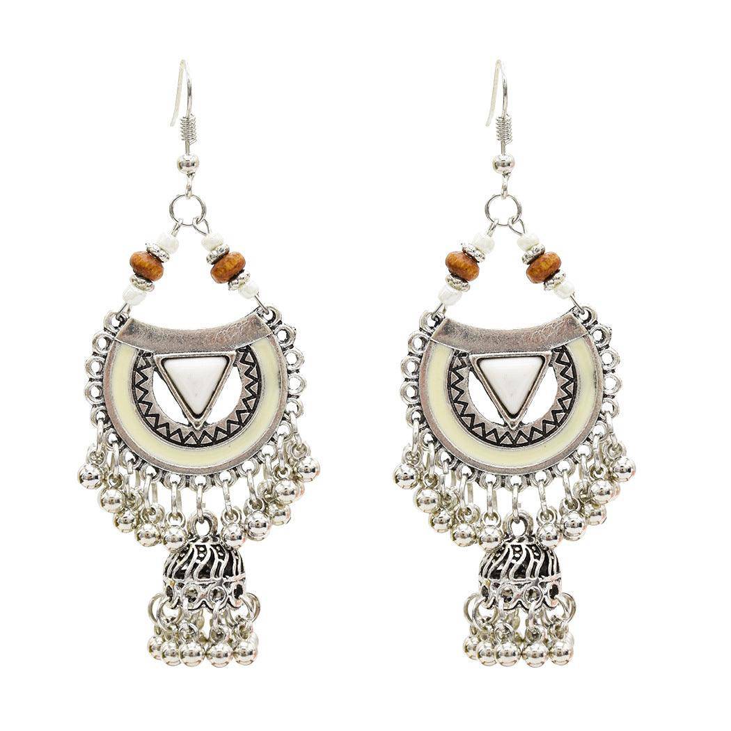 Judy Ethnic Exaggerated Multi-element Tassel Earrings