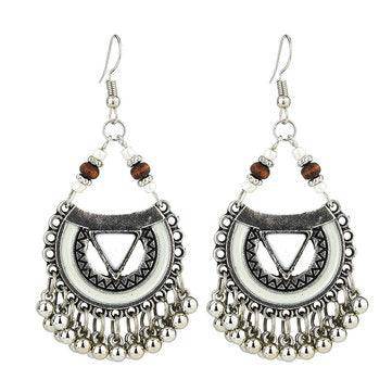 Judy Ethnic Exaggerated Multi-element Tassel Earrings