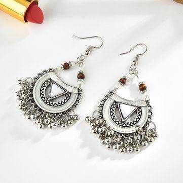 Judy Ethnic Exaggerated Multi-element Tassel Earrings