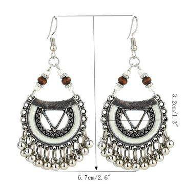 Judy Ethnic Exaggerated Multi-element Tassel Earrings