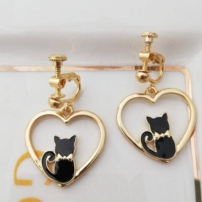 Pendientes de gancho de alambre con forma de gato Madison Hearty 