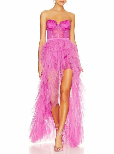 Maria Sweetheart Tulle Tiered Prom Maxi Dress - Hot fashionista