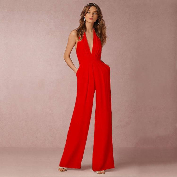 Nouvelle robe de banquet pour femmes européennes et américaines, pantalon sexy à encolure pendante pour femmes - Hot fashionista